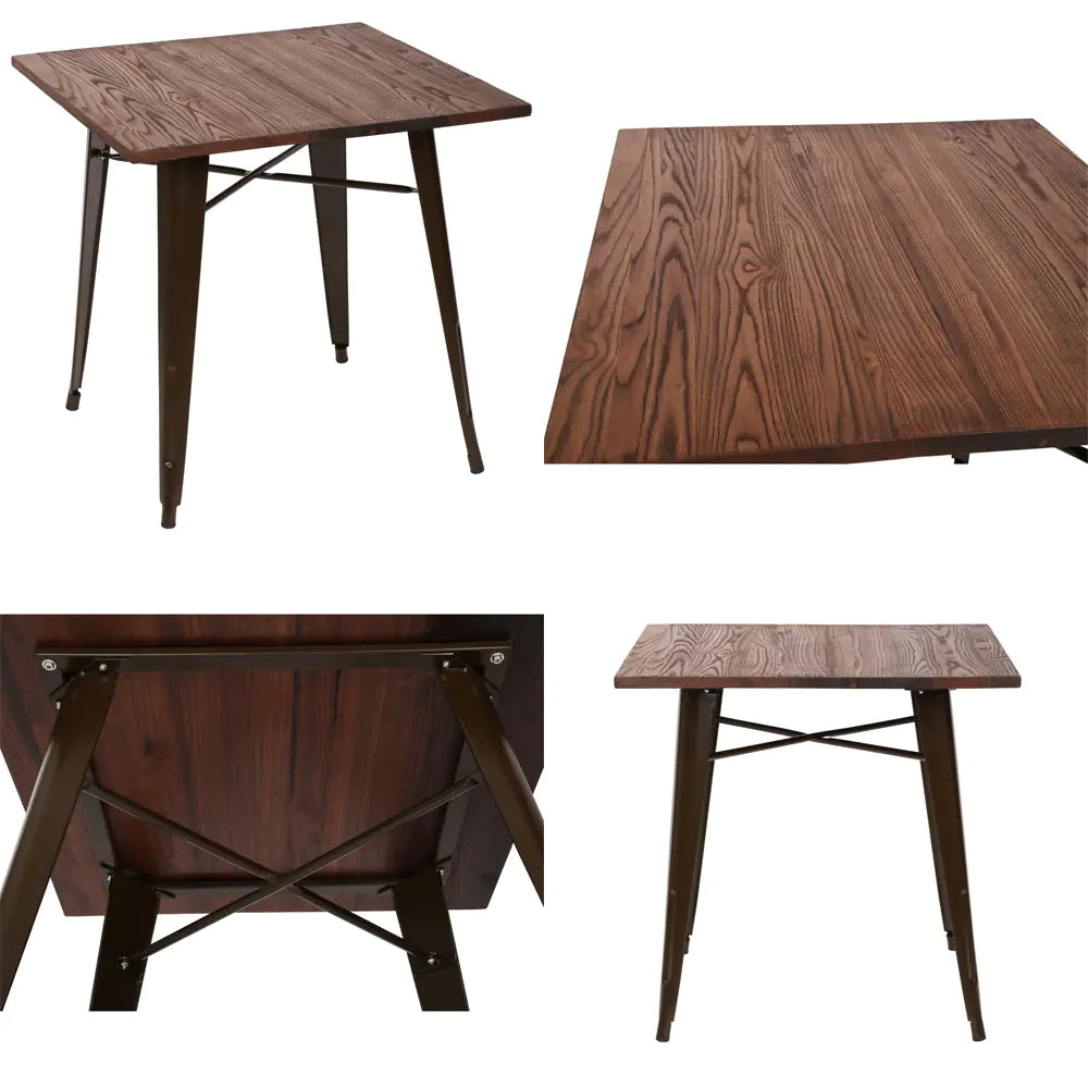 Industrial Style Dining Table with Iron Legs