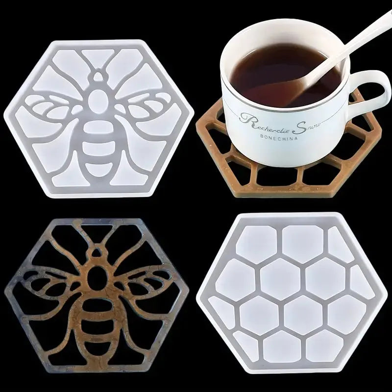 Set de 2 moldes en forma de panal de abeja