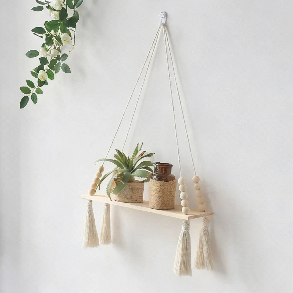 Bohemian Woven Tapestry Wall Shelf