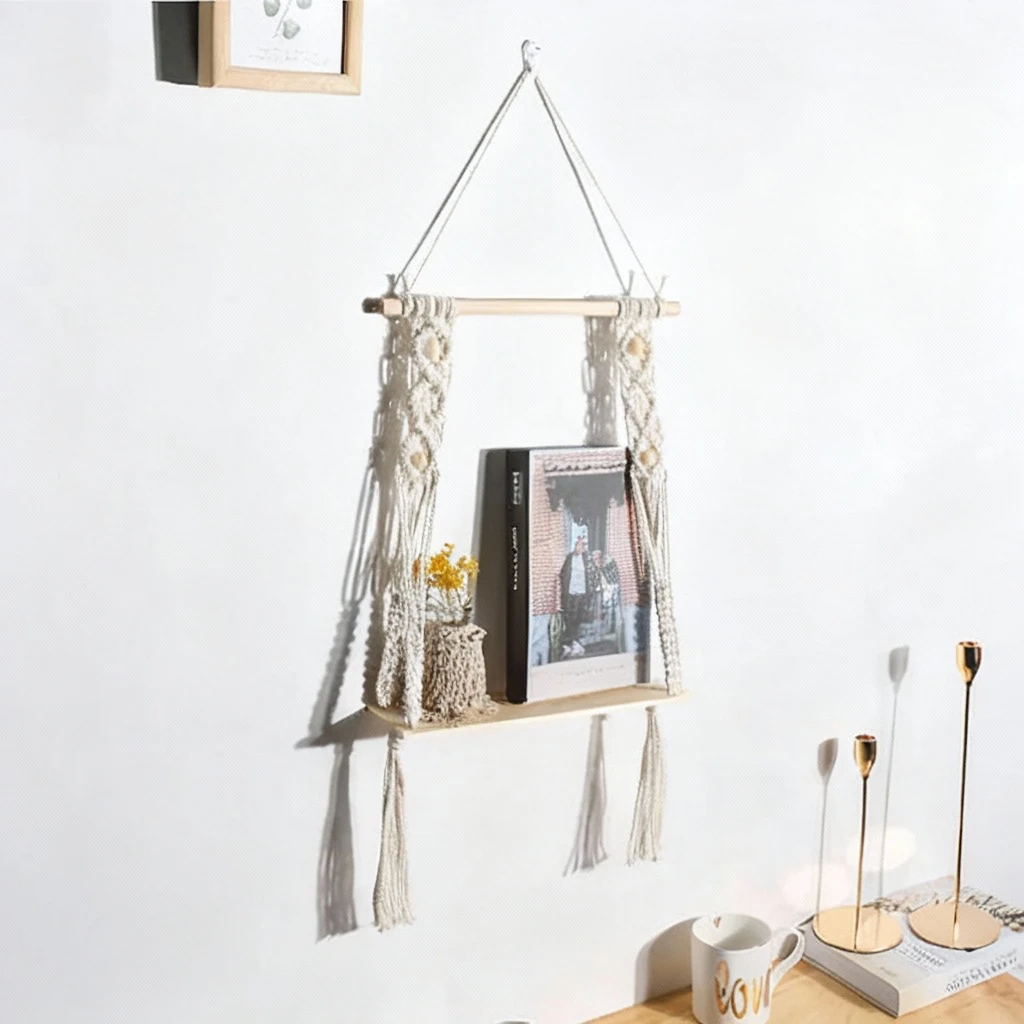 Bohemian Woven Tapestry Wall Shelf