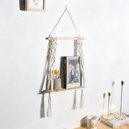 Bohemian Woven Tapestry Wall Shelf