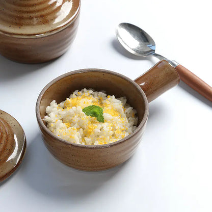 Microwave-safe clay casserole dish