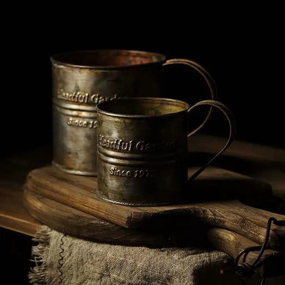 Iron Flower Bucket with English Print