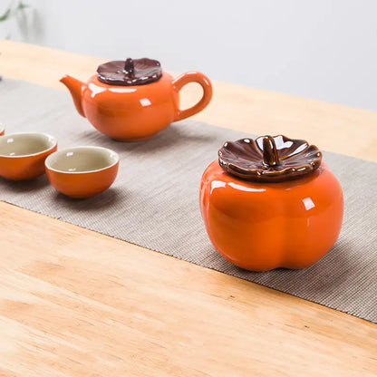 Tetera Cerámica en Forma de Caqui