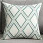 Embroidered Linen Cushion Cover with Geometric Design
