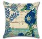 Blue Linen Pillowcase Sea Life Wind