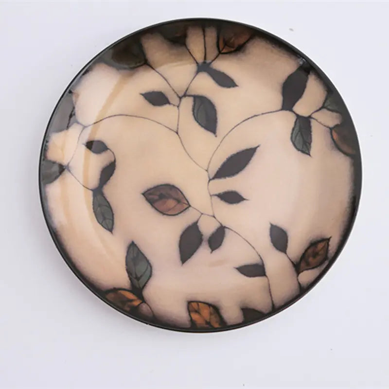 Hand-Painted Ceramic Plate with Flowers 