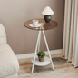 Iron Side Table with Double Layer of Glass