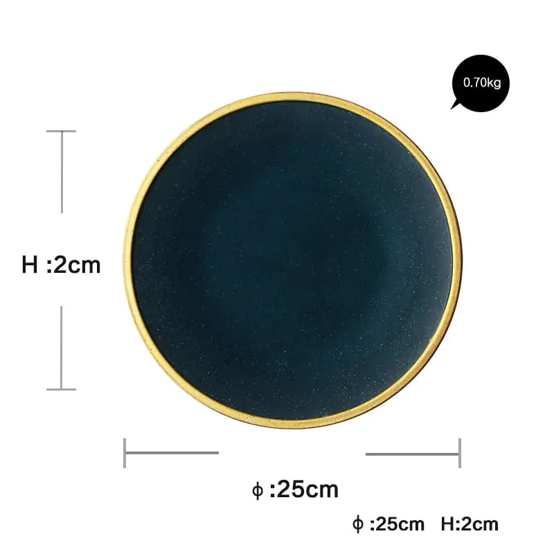 Ceramic Dinnerware Set with Gold Rim