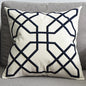 Embroidered Linen Cushion Cover with Geometric Design