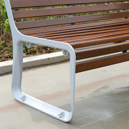 Aluminum and wood bench