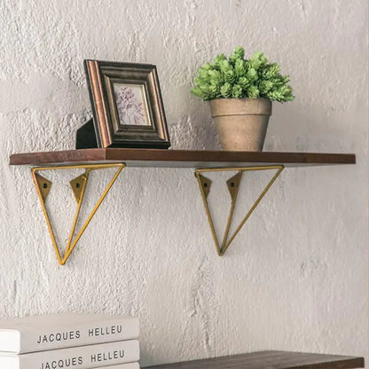 Rustic Iron and Wood Wall-Mounted Shelf Unit