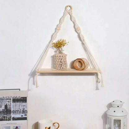 Bohemian Woven Tapestry Wall Shelf