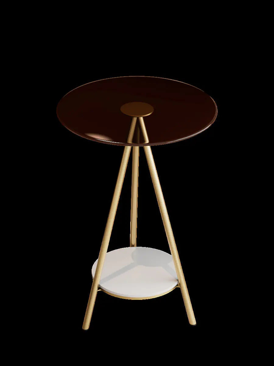 Iron Side Table with Double Layer of Glass