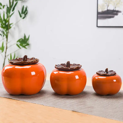 Tetera Cerámica en Forma de Caqui