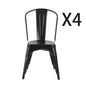 Iron Dining Chair Set in White, Black and Red (4 Pieces)