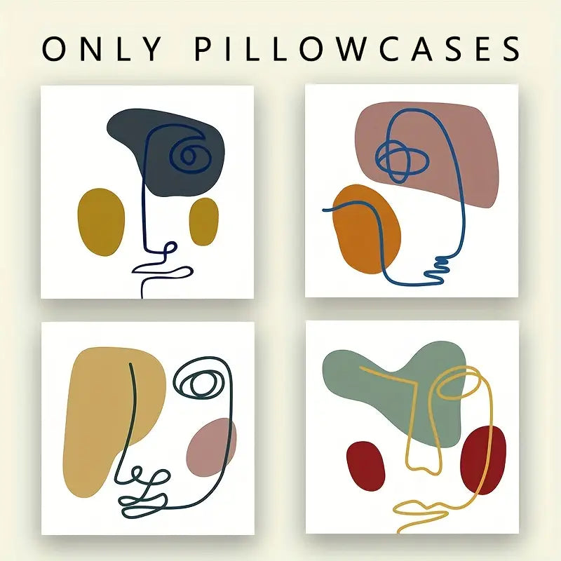 4 Pieces of Colored Linen Pillowcases