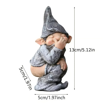 Mischievous Gnome Statue for Outdoor Garden