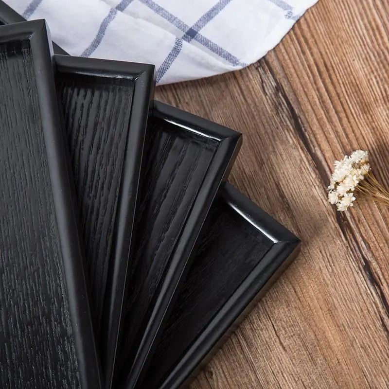 Solid Black Wood Tray