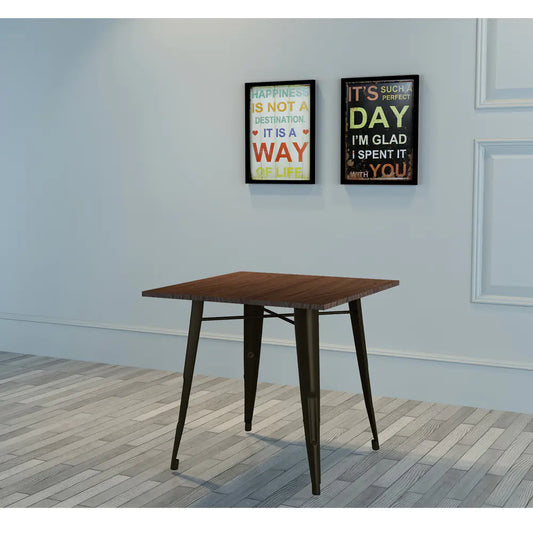 Industrial Style Dining Table with Iron Legs