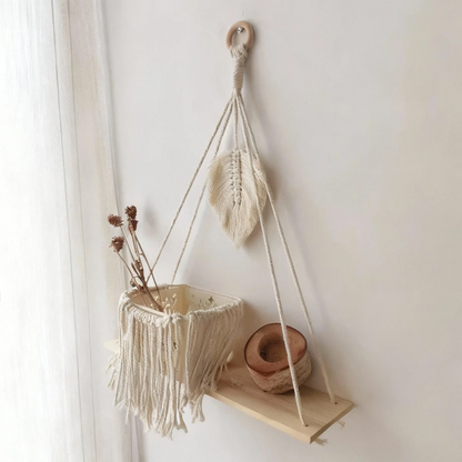 Bohemian Woven Tapestry Wall Shelf