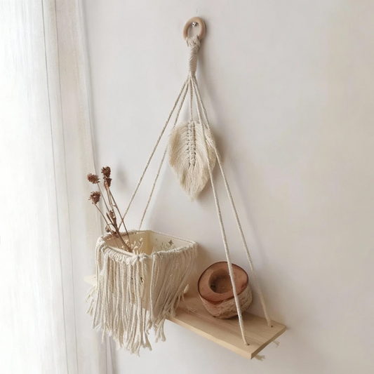 Bohemian Woven Tapestry Wall Shelf