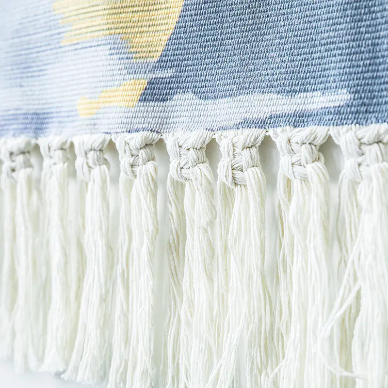 Decoración de Pared Tejida con Borlas