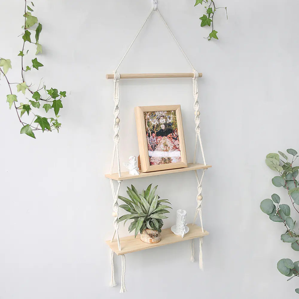 Bohemian Woven Tapestry Wall Shelf