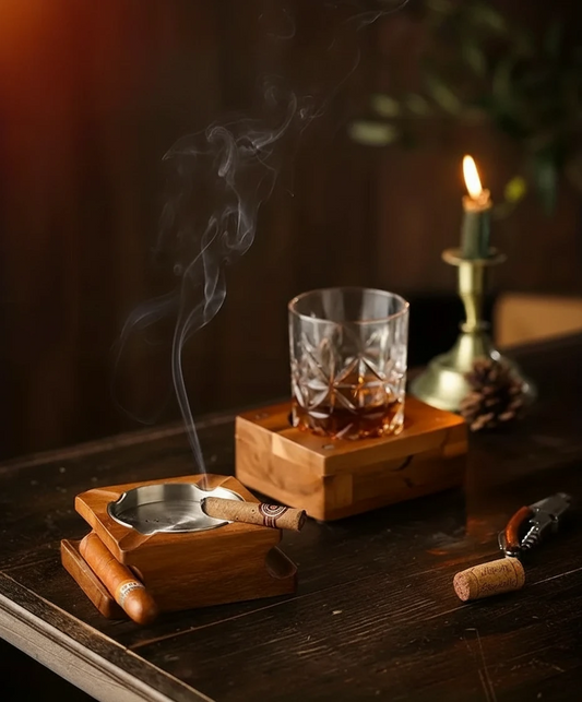 Wooden Coasters and Cigar Holder