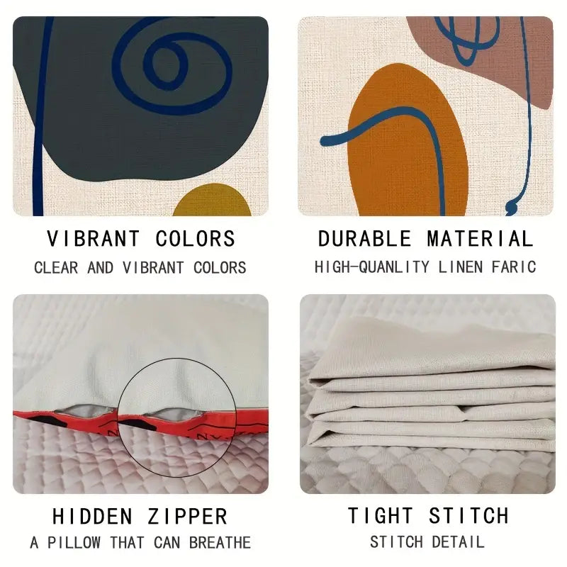 4 Pieces of Colored Linen Pillowcases