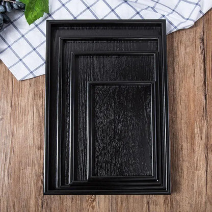 Solid Black Wood Tray