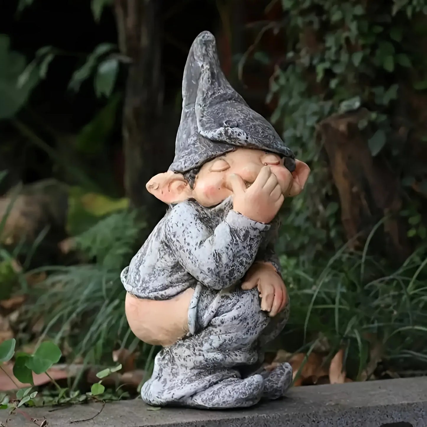 Mischievous Gnome Statue for Outdoor Garden