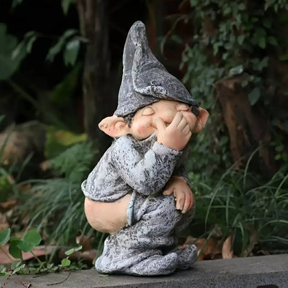 Mischievous Gnome Statue for Outdoor Garden