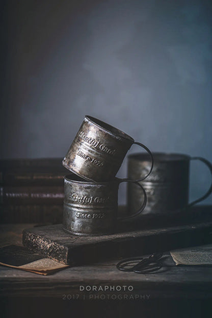 Iron Flower Bucket with English Print