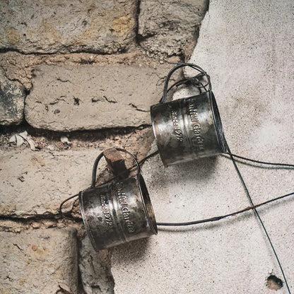 Iron Flower Bucket with English Print