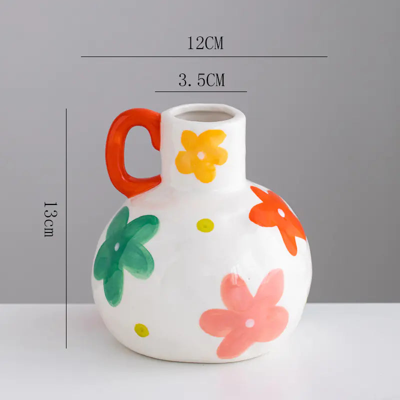 Ceramic Vase with Vertical Stripe Design