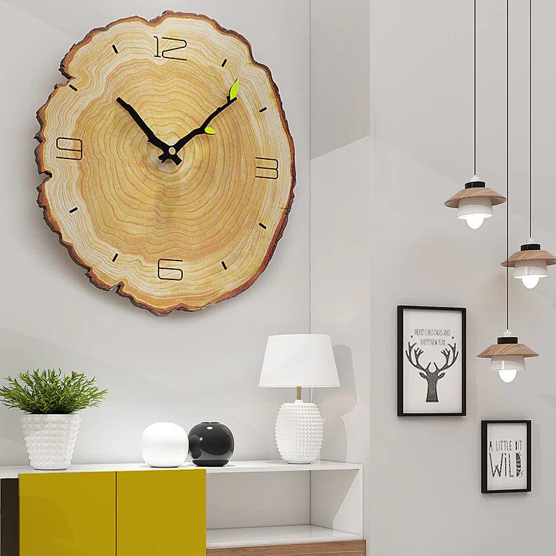 Wood Grain Clock, Silent Annual Rings Clock