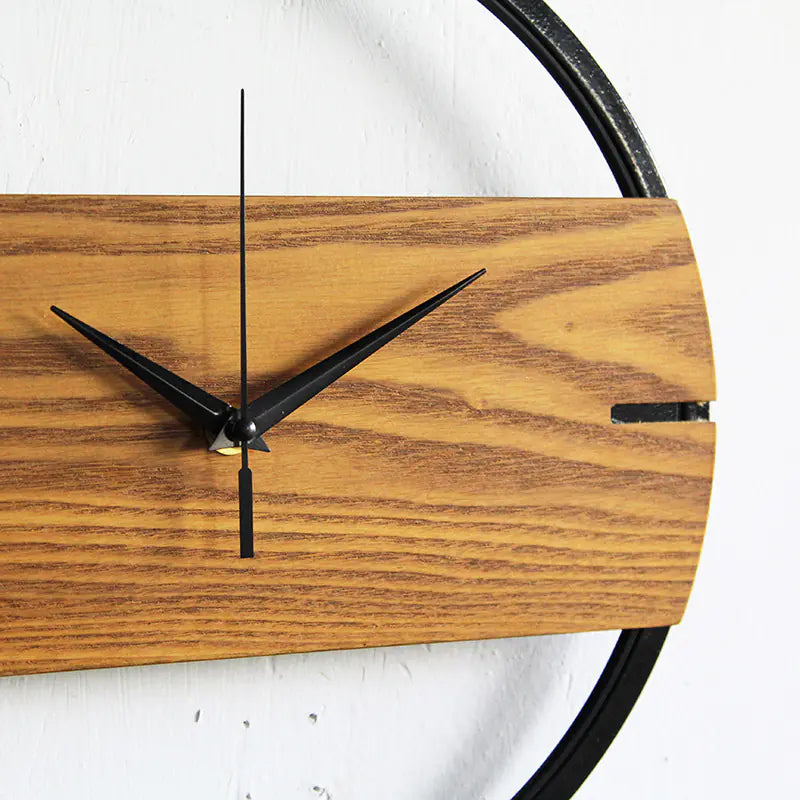 Reloj de Pared de Madera y Metal