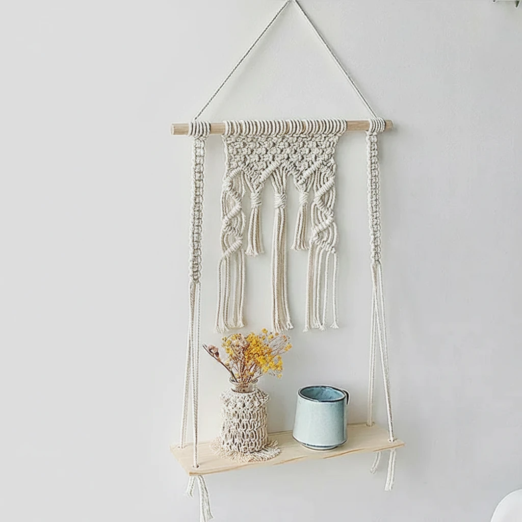 Bohemian Woven Tapestry Wall Shelf