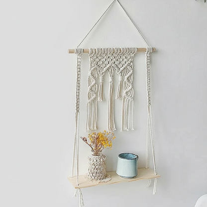 Bohemian Woven Tapestry Wall Shelf