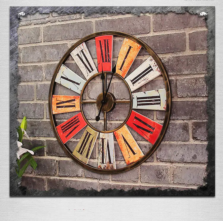 Vintage iron wall clock
