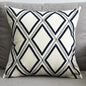 Embroidered Linen Cushion Cover with Geometric Design