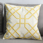 Embroidered Linen Cushion Cover with Geometric Design