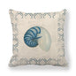 Blue Linen Pillowcase Sea Life Wind
