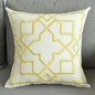 Embroidered Linen Cushion Cover with Geometric Design
