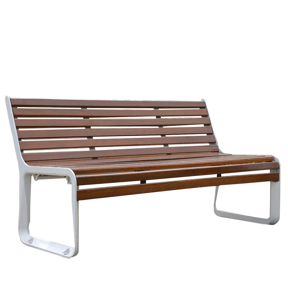 Aluminum and wood bench