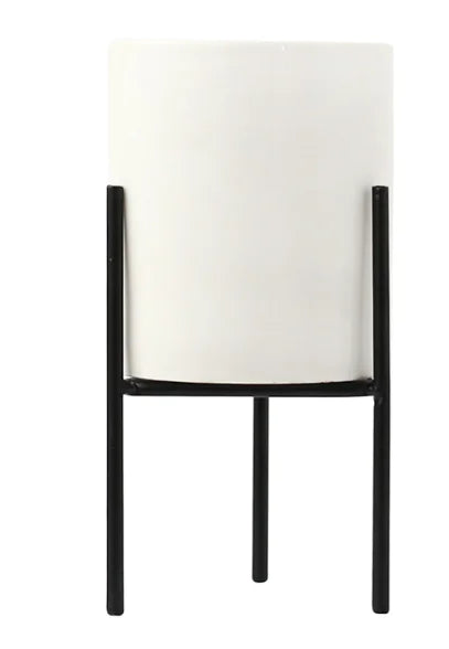 Macetero Nórdico de Cerámica y Hierro