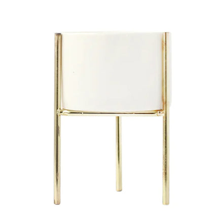 Macetero Nórdico de Cerámica y Hierro