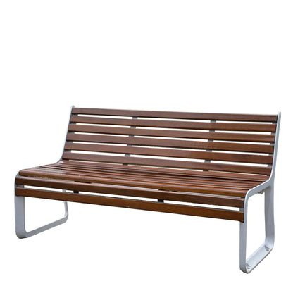 Aluminum and wood bench