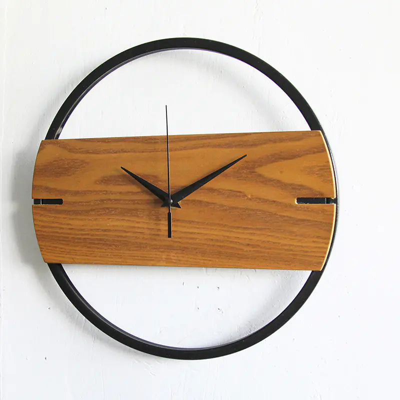 Reloj de Pared de Madera y Metal
